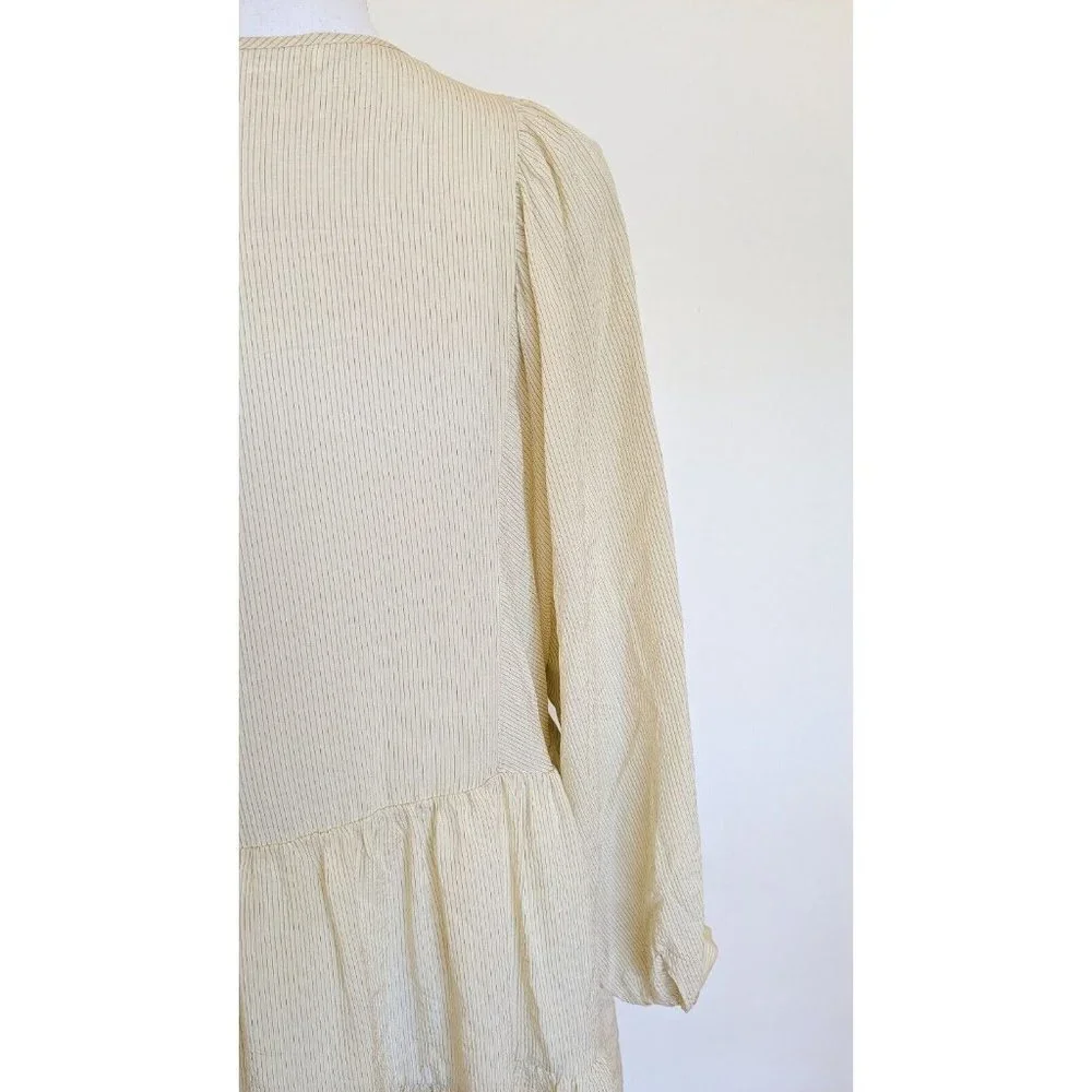 Anine Bing Madison Dress In Cream And Black Stripe Size S / 8-10 - Picture 7 of 10